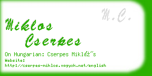 miklos cserpes business card